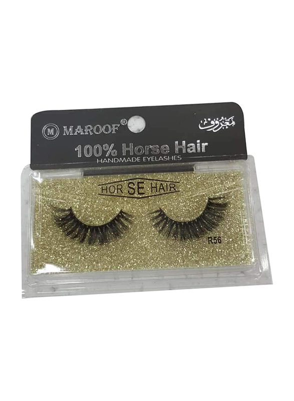 Maroof Mink 3D Hair Handmade Eyelashes, R56 Black, Black